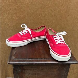 Classic Red Vans Canvas Lace-Up Sneakers